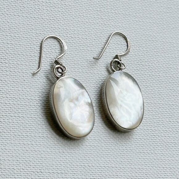 Mother of Pearl and Sterling Silver Earrings - Picture 1 of 7
